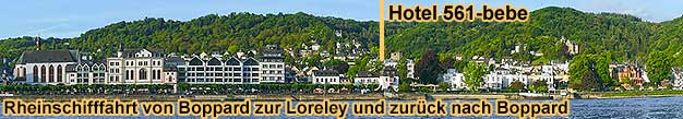 Rheinschifffahrt von Boppard zur Loreley und zurück nach Boppard