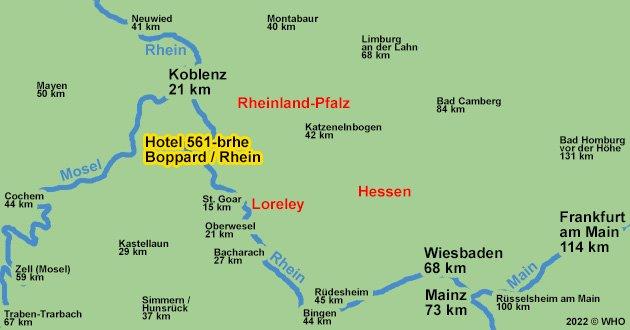 Urlaub ber Weihnachten am Mittelrhein, Weihnachtsurlaub direkt am Rheinufer in Boppard am Rhein im Tal der Loreley